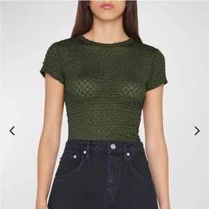 FRAME
Mesh-Lace Crewneck Baby Tee